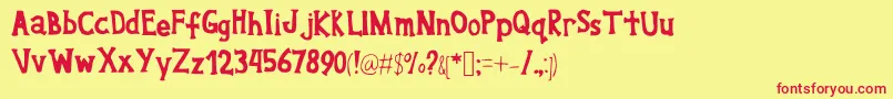 Willyoucallmyname Font – Red Fonts on Yellow Background