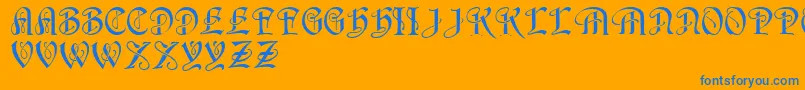 HorstRegular Font – Blue Fonts on Orange Background