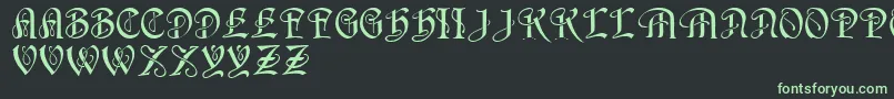 フォントHorstRegular – 黒い背景に緑の文字