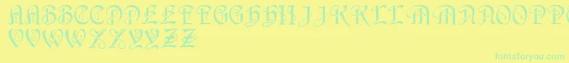 フォントHorstRegular – 黄色い背景に緑の文字