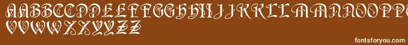 フォントHorstRegular – 茶色の背景に白い文字