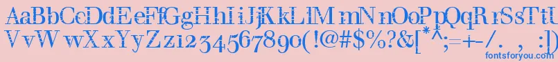 フォントBombu – ピンクの背景に青い文字