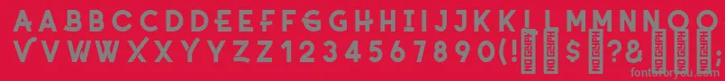 CoyoteSemibolddemo-Schriftart – Graue Schriften auf rotem Hintergrund