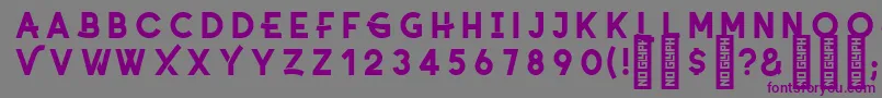 フォントCoyoteSemibolddemo – 紫色のフォント、灰色の背景