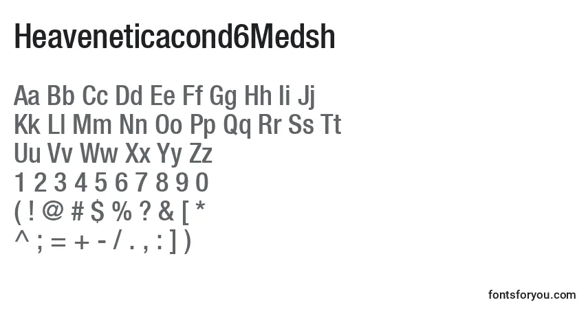 Шрифт Heaveneticacond6Medsh – алфавит, цифры, специальные символы
