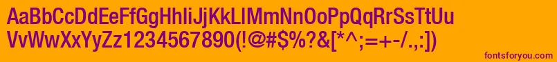 Weitere Informationen zur Heaveneticacond6Medsh-Schriftart Heaveneticacond6Medsh-Schriftart – Violette Schriften auf orangefarbenem Hintergrund