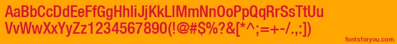 Heaveneticacond6Medsh Font – Red Fonts on Orange Background