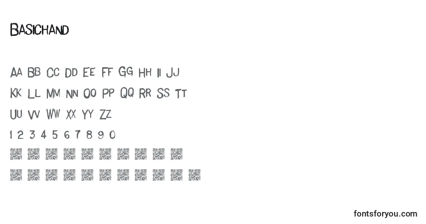Basichandフォント–アルファベット、数字、特殊文字