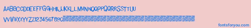 Basichand-fontti – siniset fontit vaaleanpunaisella taustalla
