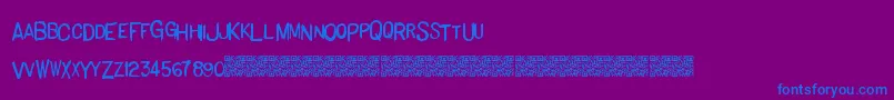 Basichand Font – Blue Fonts on Purple Background