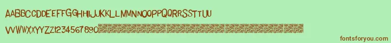 Basichand Font – Brown Fonts on Green Background