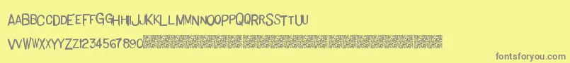 フォントBasichand – 黄色の背景に灰色の文字