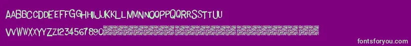 Basichand Font – Green Fonts on Purple Background