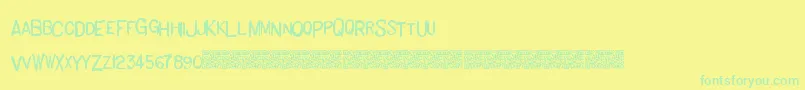 Basichand-Schriftart – Grüne Schriften auf gelbem Hintergrund