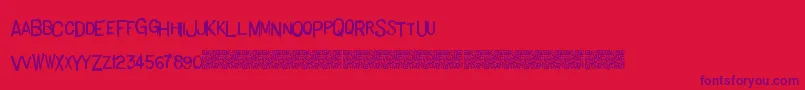フォントBasichand – 赤い背景に紫のフォント