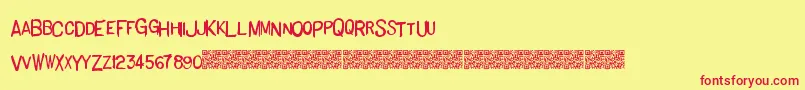 fuente Basichand – Fuentes Rojas Sobre Fondo Amarillo