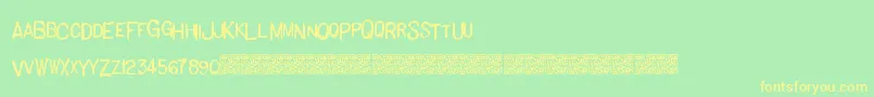 Basichand-Schriftart – Gelbe Schriften auf grünem Hintergrund