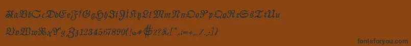 フォントAuldmagickBoldItalic – 黒い文字が茶色の背景にあります