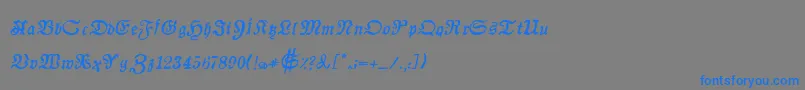 フォントAuldmagickBoldItalic – 灰色の背景に青い文字
