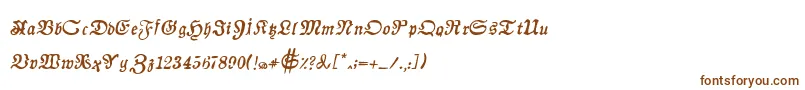 AuldmagickBoldItalic-Schriftart – Braune Schriften auf weißem Hintergrund