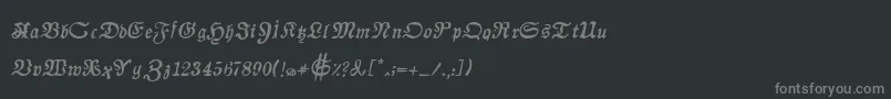 フォントAuldmagickBoldItalic – 黒い背景に灰色の文字