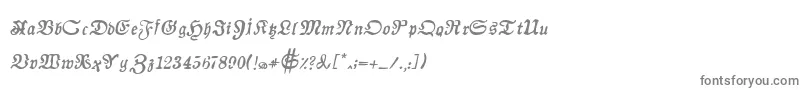 フォントAuldmagickBoldItalic – 白い背景に灰色の文字