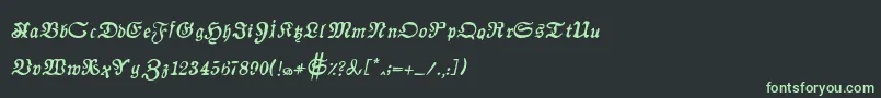 フォントAuldmagickBoldItalic – 黒い背景に緑の文字