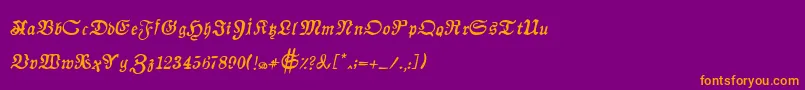 フォントAuldmagickBoldItalic – 紫色の背景にオレンジのフォント