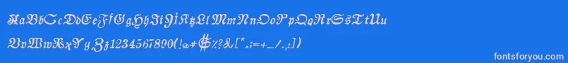 Шрифт AuldmagickBoldItalic – розовые шрифты на синем фоне