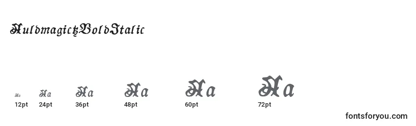 Größen der Schriftart AuldmagickBoldItalic
