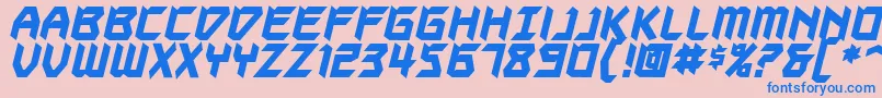 AutodestructBbBold Font – Blue Fonts on Pink Background