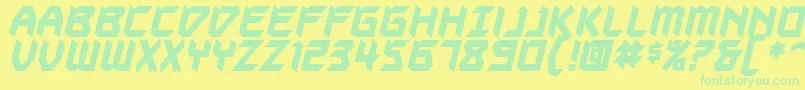 AutodestructBbBold Font – Green Fonts on Yellow Background