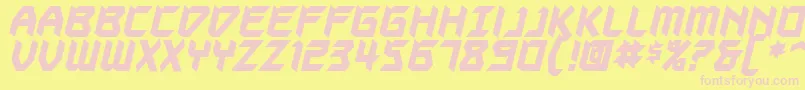 AutodestructBbBold Font – Pink Fonts on Yellow Background