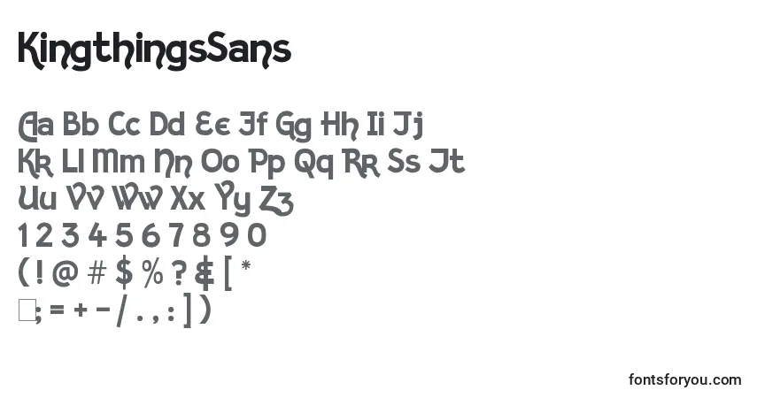 A fonte KingthingsSans – alfabeto, números, caracteres especiais
