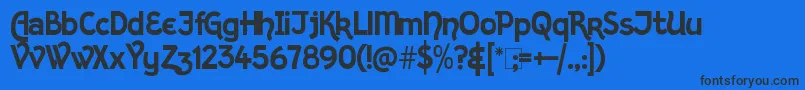 KingthingsSans Font – Black Fonts on Blue Background