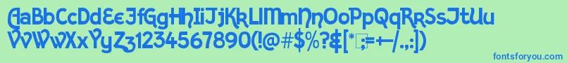 KingthingsSans Font – Blue Fonts on Green Background