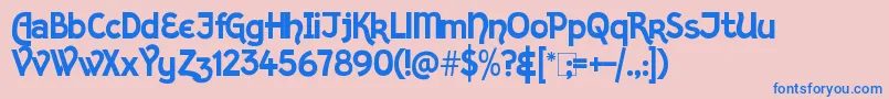 KingthingsSans Font – Blue Fonts on Pink Background