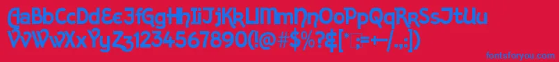KingthingsSans Font – Blue Fonts on Red Background