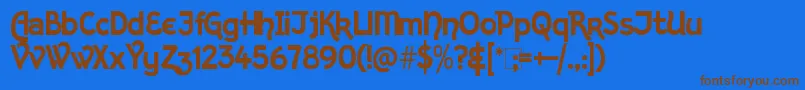 KingthingsSans Font – Brown Fonts on Blue Background