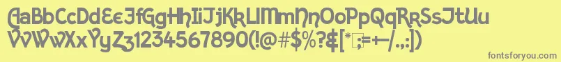 KingthingsSans-Schriftart – Graue Schriften auf gelbem Hintergrund