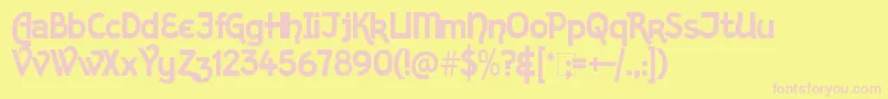 KingthingsSans Font – Pink Fonts on Yellow Background