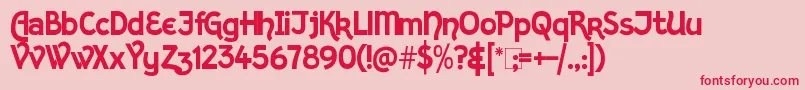 KingthingsSans Font – Red Fonts on Pink Background
