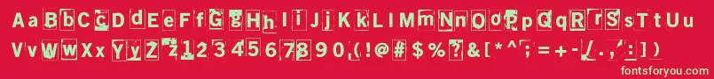 Sitruunahyeena Font – Green Fonts on Red Background