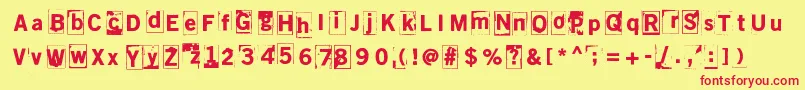 Sitruunahyeena Font – Red Fonts on Yellow Background