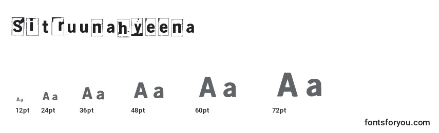 Sitruunahyeena Font Sizes