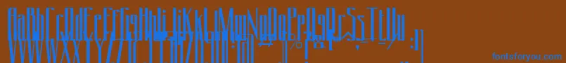フォントConydecor – 茶色の背景に青い文字