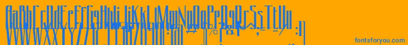 フォントConydecor – オレンジの背景に青い文字