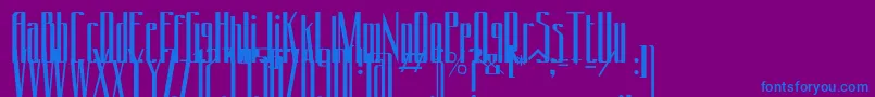 フォントConydecor – 紫色の背景に青い文字