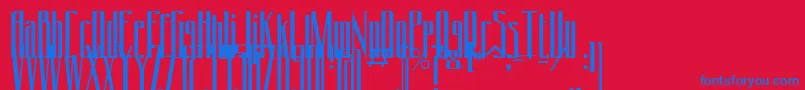 フォントConydecor – 赤い背景に青い文字