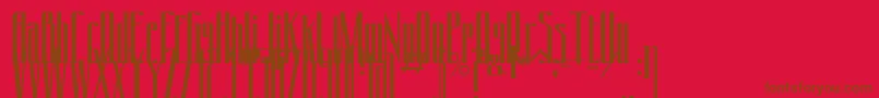 Conydecor-Schriftart – Braune Schriften auf rotem Hintergrund